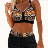 Antonia | Bikiny s geometrickým vzorem a vysokým elastickým pasem