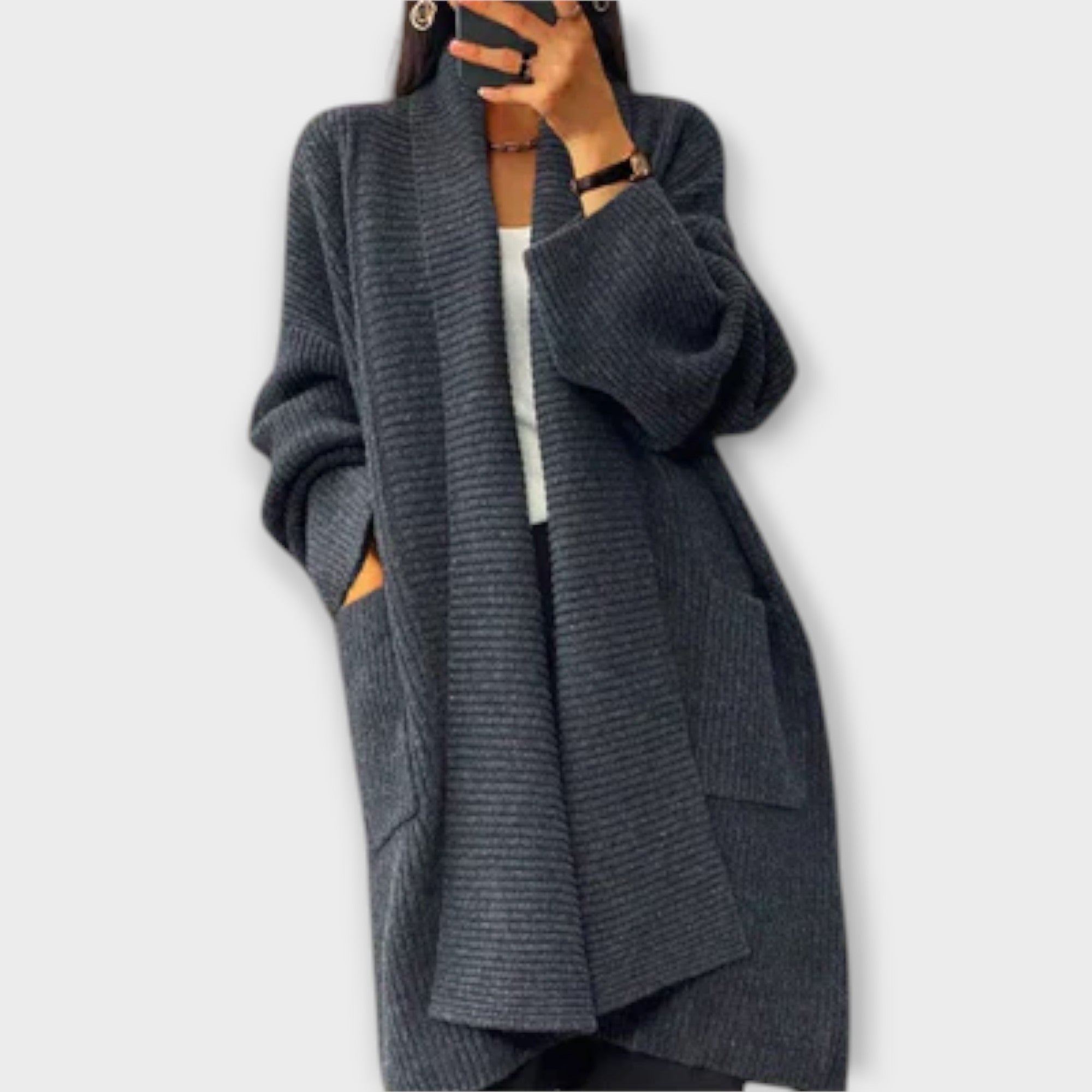 Euphemia - Dlouhý pletený cardigan