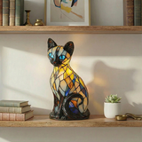 Mystická kočka - Lampa ve Vitráži
