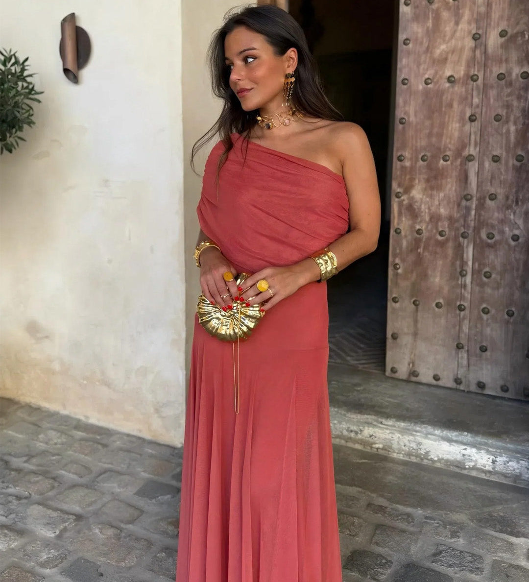 Jana™ | Elegantní dlouhé šaty s odhalenými rameny